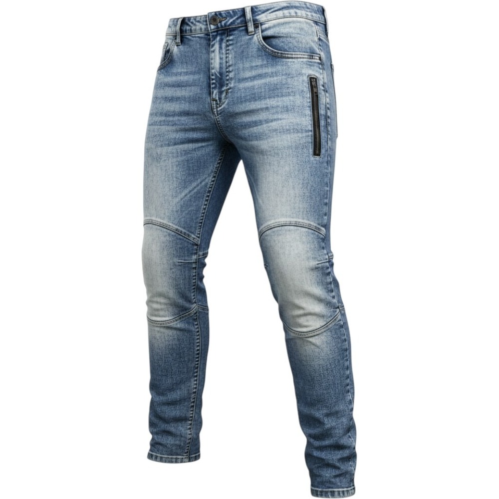 Phat Farm Mens 40x30 Skinny Moto Jeans Acid Wash Blue Stretch Biker Pants